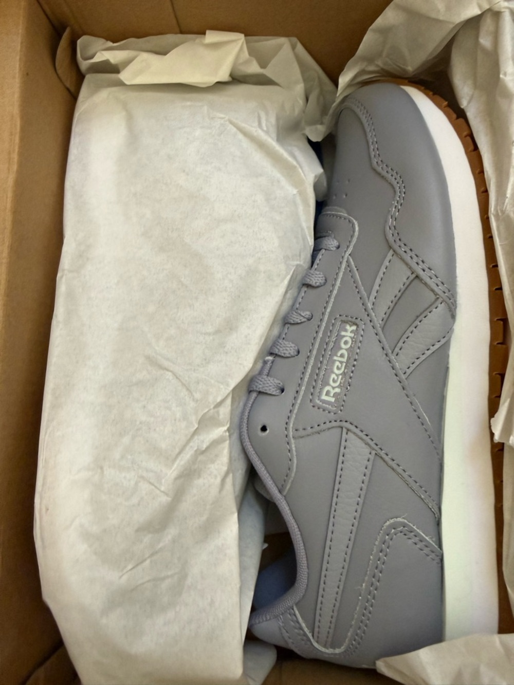 Reebok Women’s Sneakers Gray with White and Brown Sole